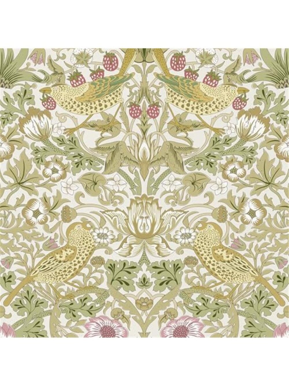 William Morris Peel & Stick Wallpaper Strawberry Thief Floral Bird Removable PVC